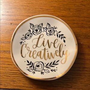 Gold and Black Decorative Plate